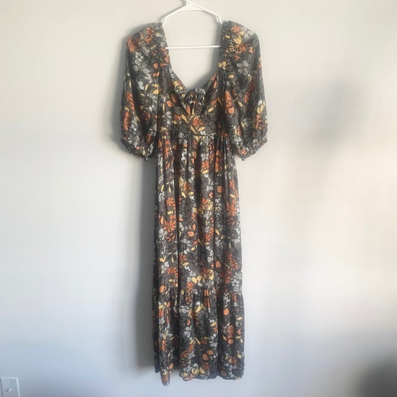 Grade & Gather Tie Bow Floral McLean Maxi Dress Size Medium NWT - Picture 3 of 9